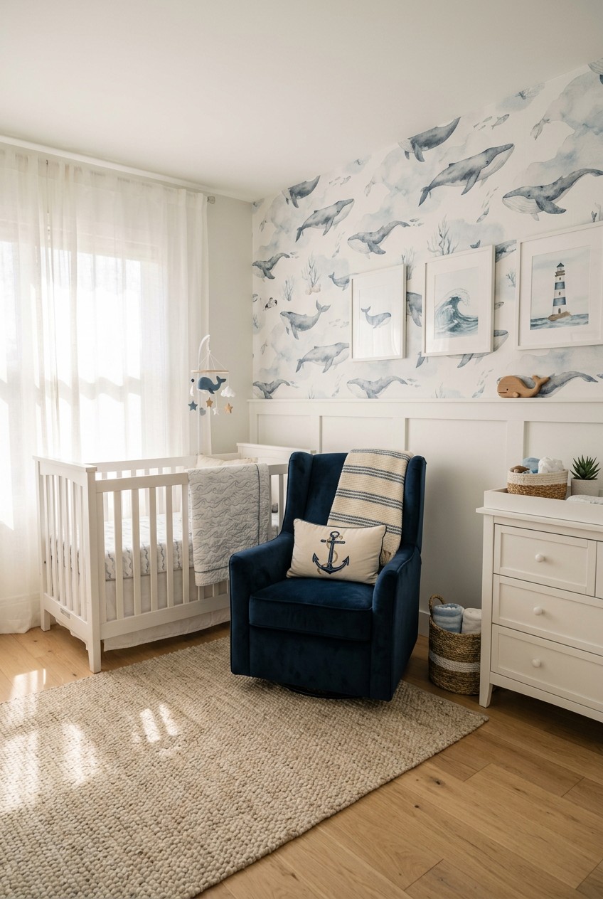 ocean nursery baby boy - 18 Ocean Nursery Baby Boy You Need to See