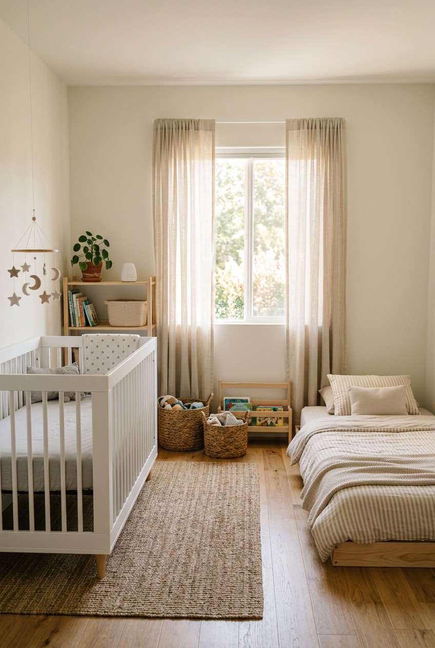 shared nursery and toddler room - 19 Shared Nursery And Toddler Room for Every Budget