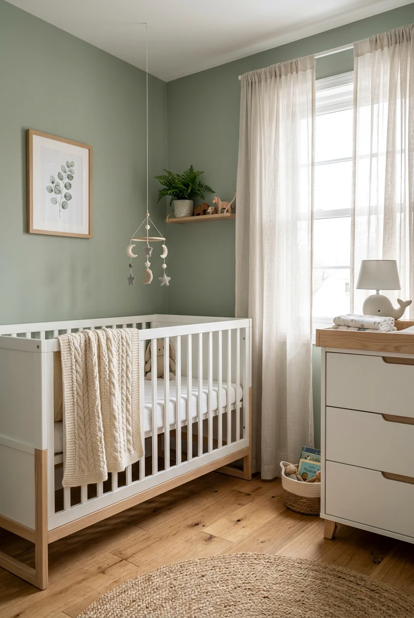 green gender neutral nursery - 16 Green Gender Neutral Nursery Worth Trying