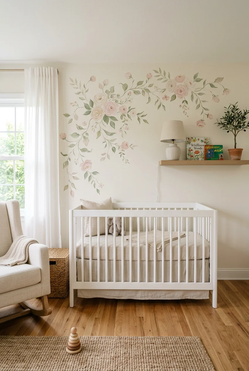 baby girl nursery floral - 17 Baby Girl Nursery Floral for Every Budget