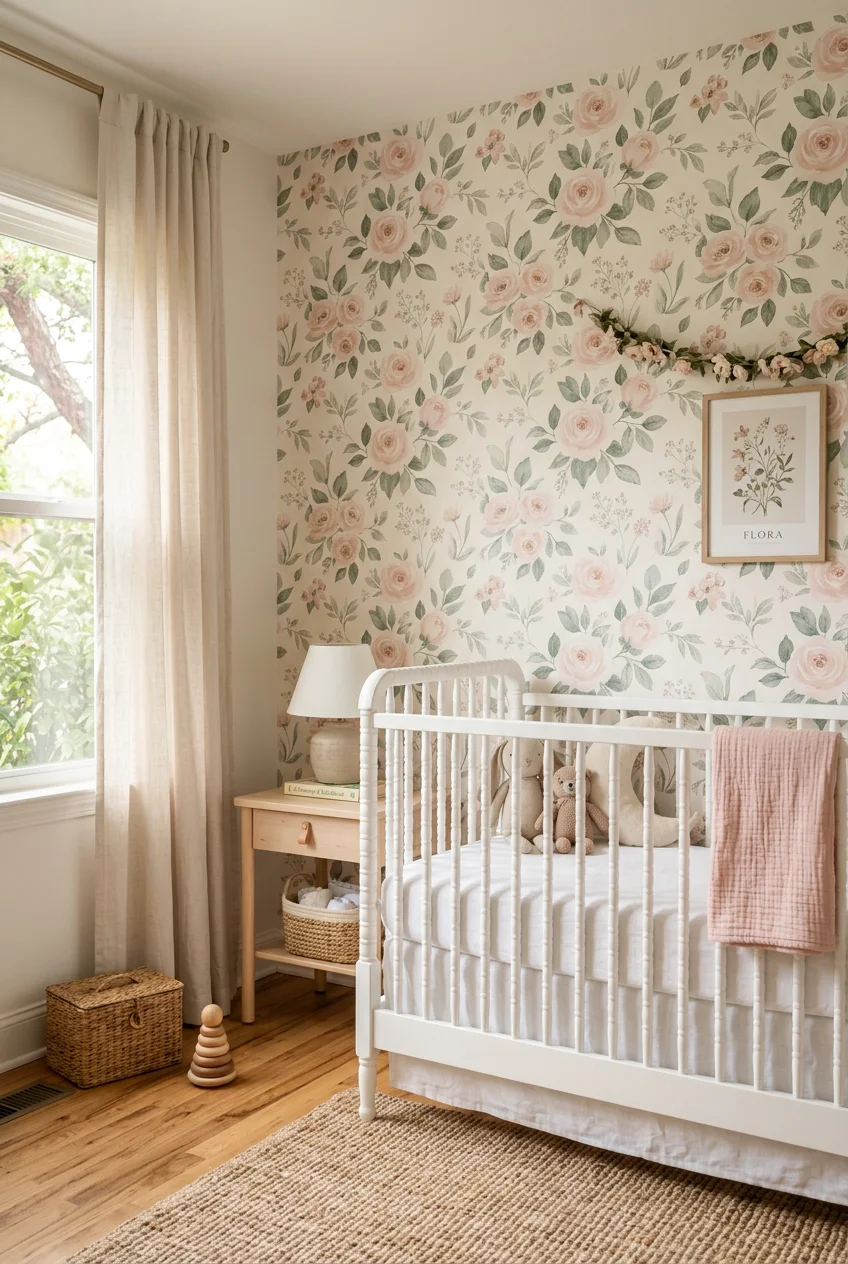baby girl nursery accent wall - 15 Baby Girl Nursery Accent Wall You Need to See